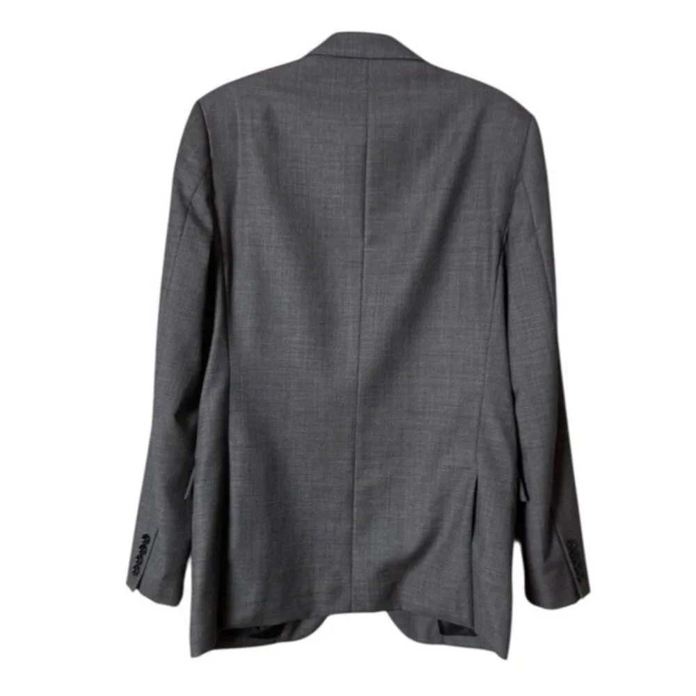 J Crew Men Thompson Wool Blazer Suit Jacket Size 40L Grey Formal Career Academia